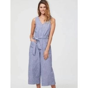 Anthropologie Drew Cole Jumpsuit  Sailor Stripe Blue White Size Small